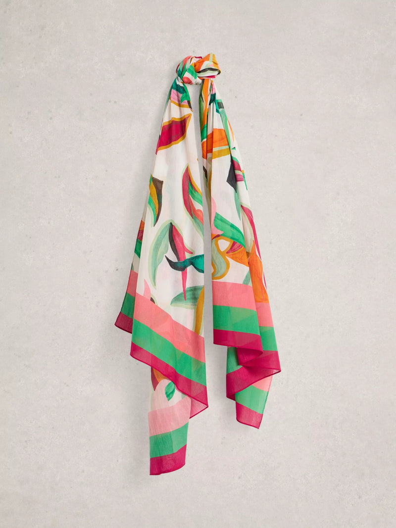 White Stuff organic cotton scarf green multi (British brand)