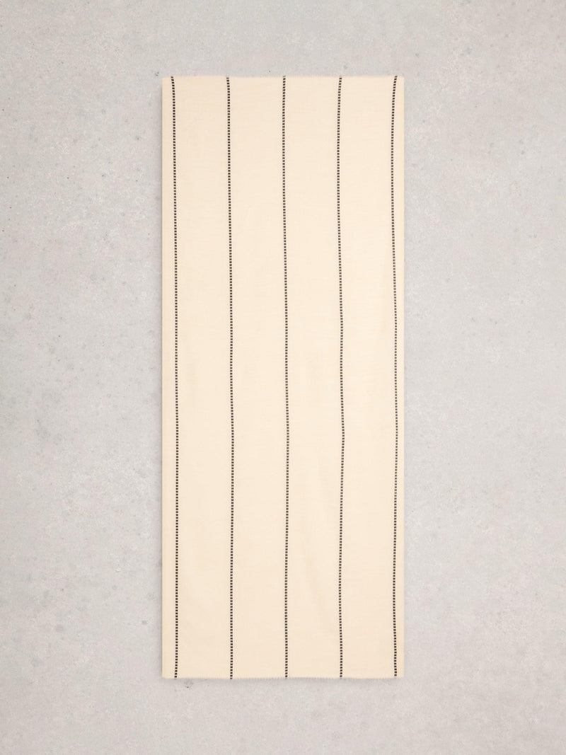 White Stuff cotton stripe scarf Natural, UK version