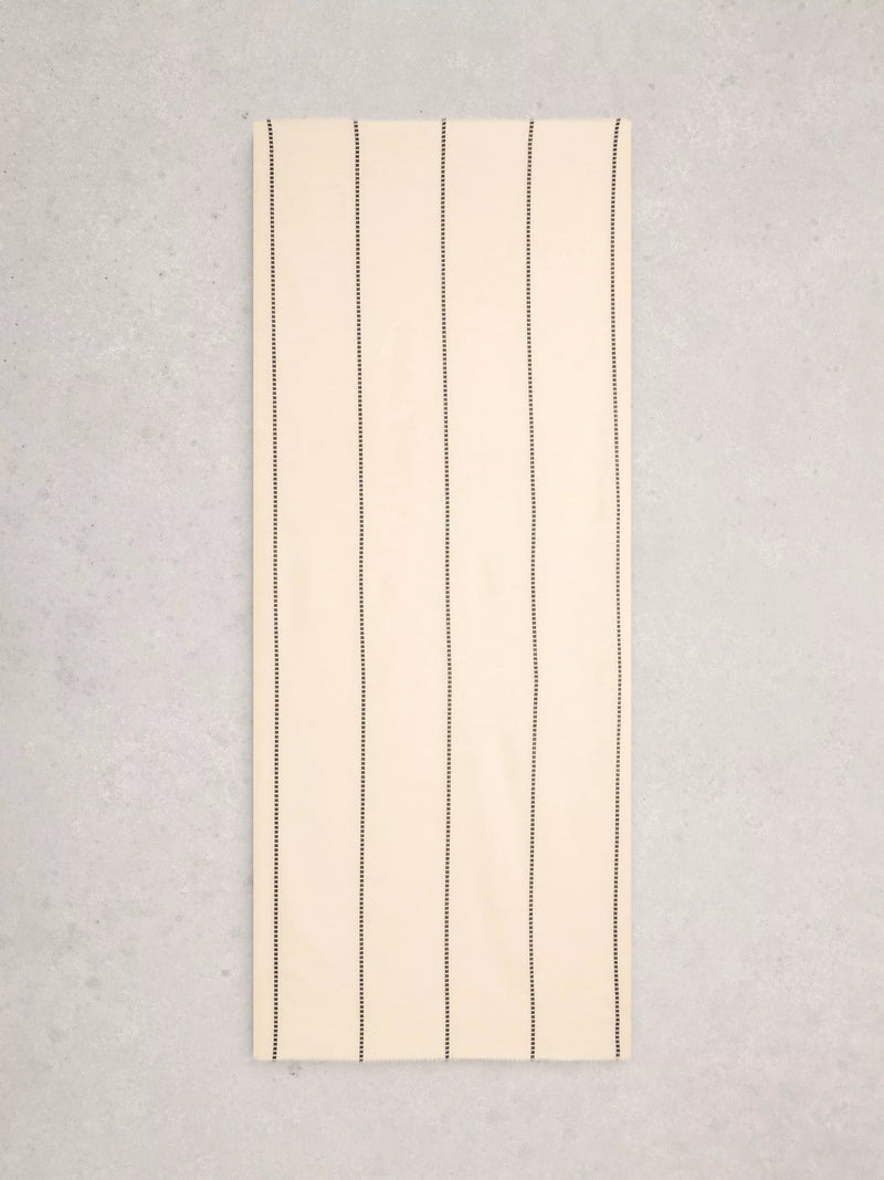 White Stuff cotton stripe scarf Natural, UK version