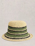 White Stuff crochet stripe bucket hat (British brand)