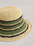 White Stuff crochet stripe bucket hat (British brand)