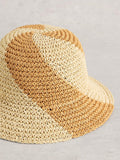 White Stuff crochet bucket hat in Natural/Multi - British product