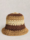 White Stuff stripe bucket hat in brown/multi (British brand)