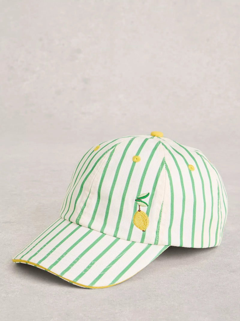 White Stuff embroidered baseball cap white multi - British product