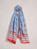 White Stuff Callie floral scarf Blue/Multi, UK version