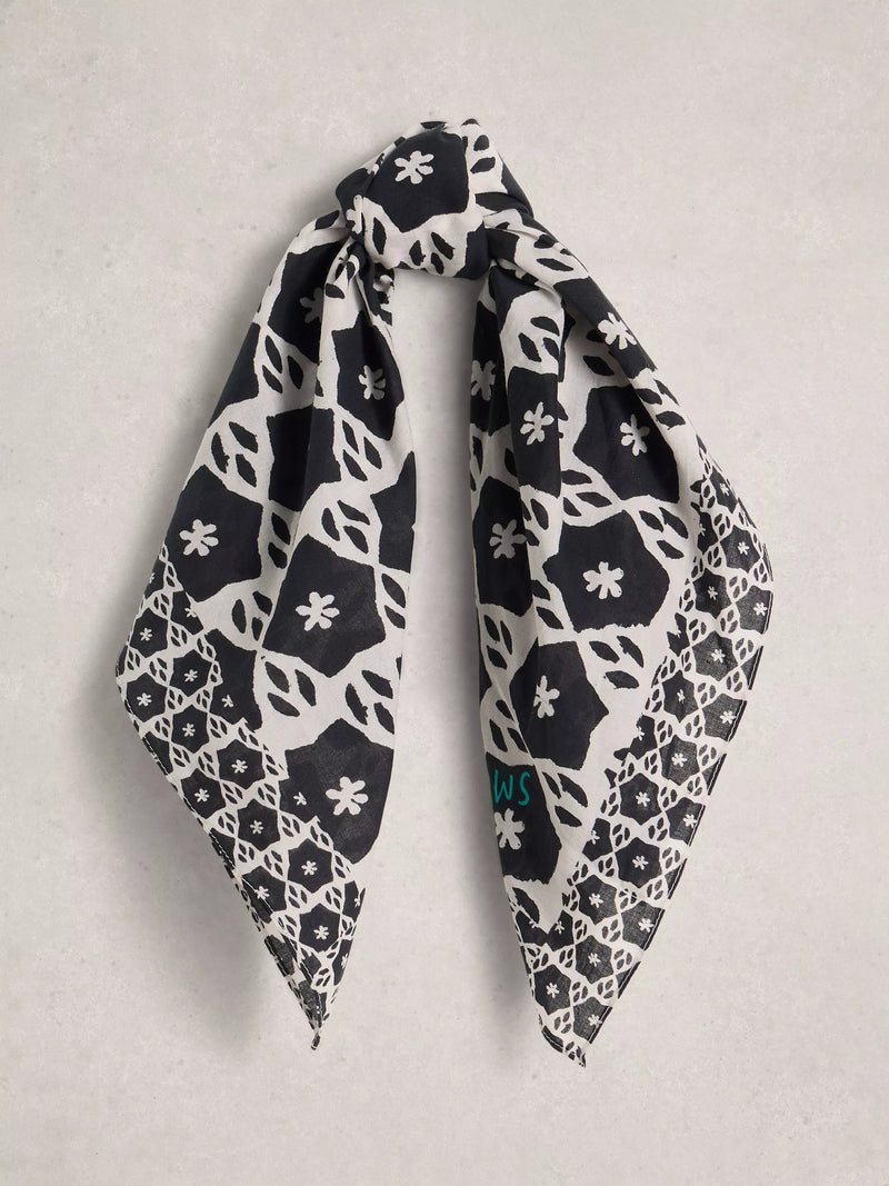 White Stuff square scarf Black/Multi 65x65cm, UK version