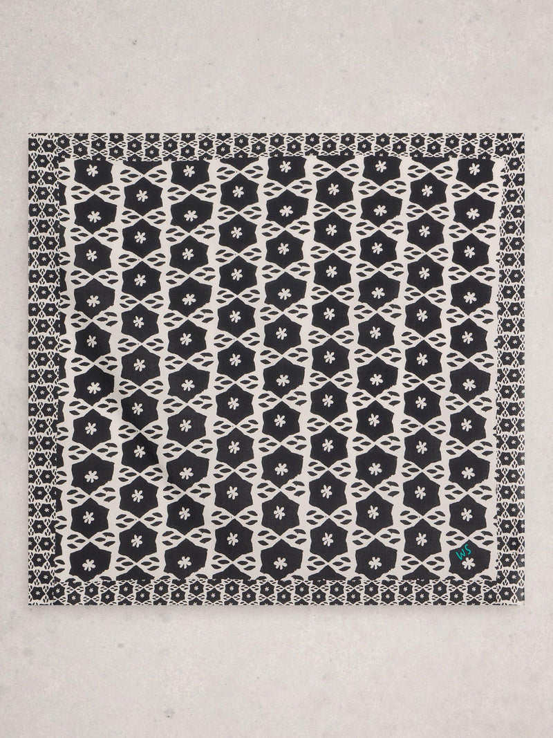 White Stuff square scarf Black/Multi 65x65cm, UK version