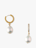 Orelia drop hoop earrings pearl gold - British product