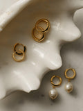 Orelia drop hoop earrings pearl gold - British product