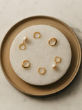 Orelia drop hoop earrings pearl gold - British product