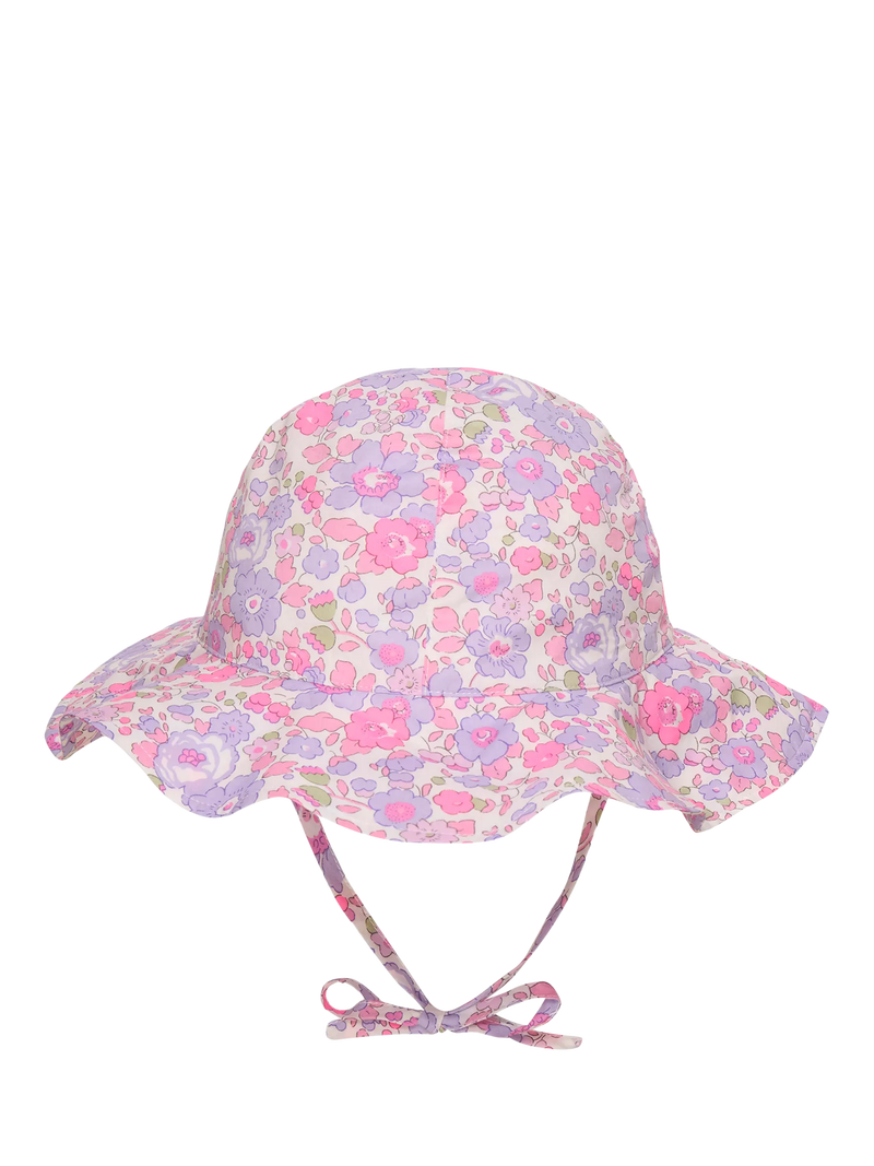 Trotters kids Liberty Betsy print sun hat purple, UK version