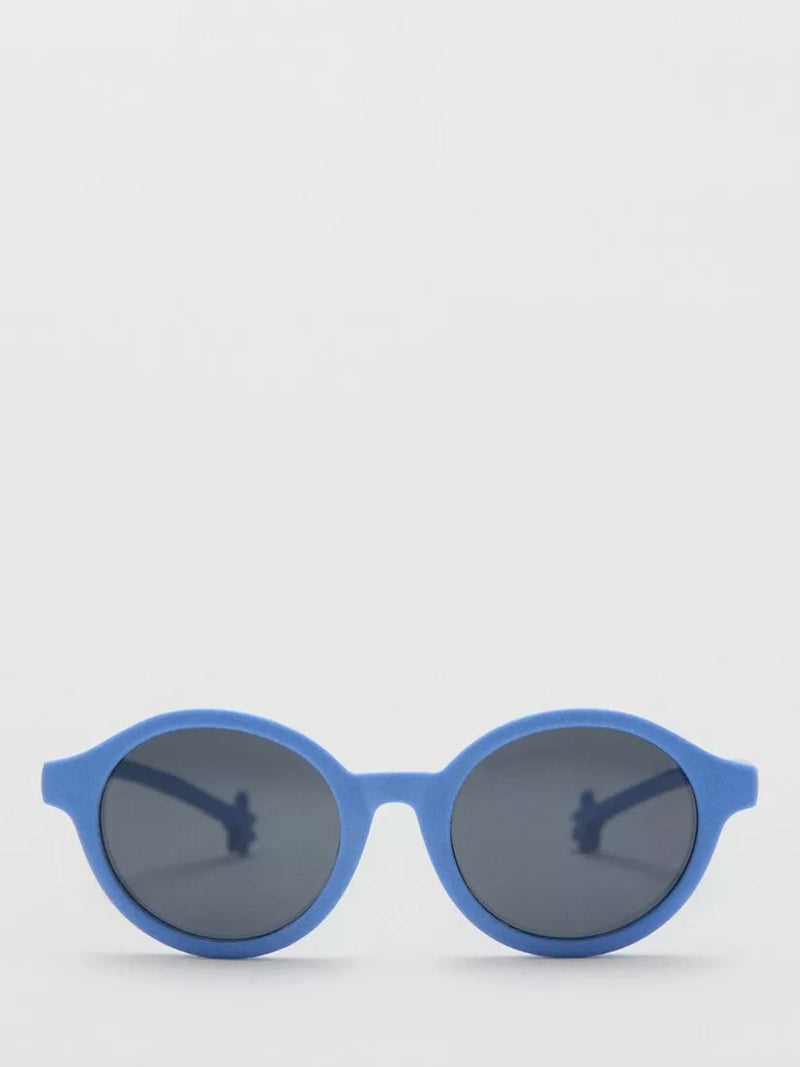 Mango round frame sunglasses in blue with tinted lenses - British product