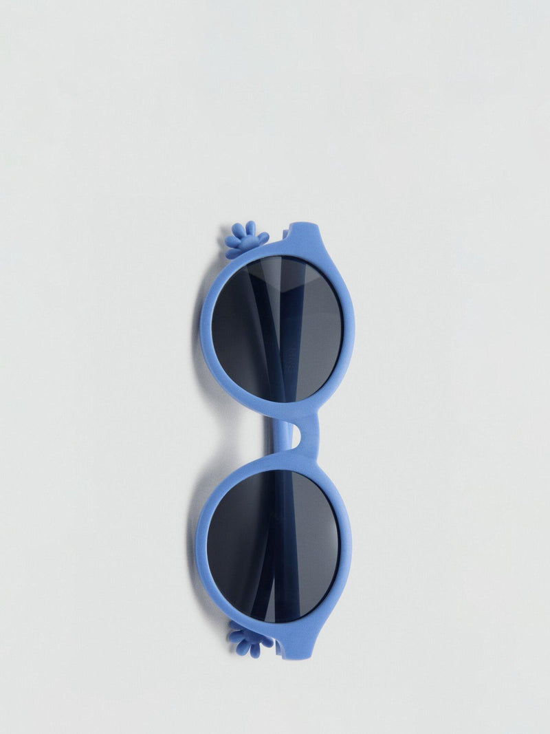 Mango round frame sunglasses in blue with tinted lenses - British product