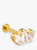 Orelia labret earring marquise fan crystal, imported from the UK