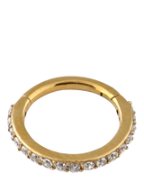 John Lewis Orelia Crystal Pavé Clicker 8mm Hoop Earrings Gold- Buy online at McGrocer