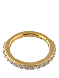 Orelia gold plated crystal pavé hoop earrings 8mm, UK version