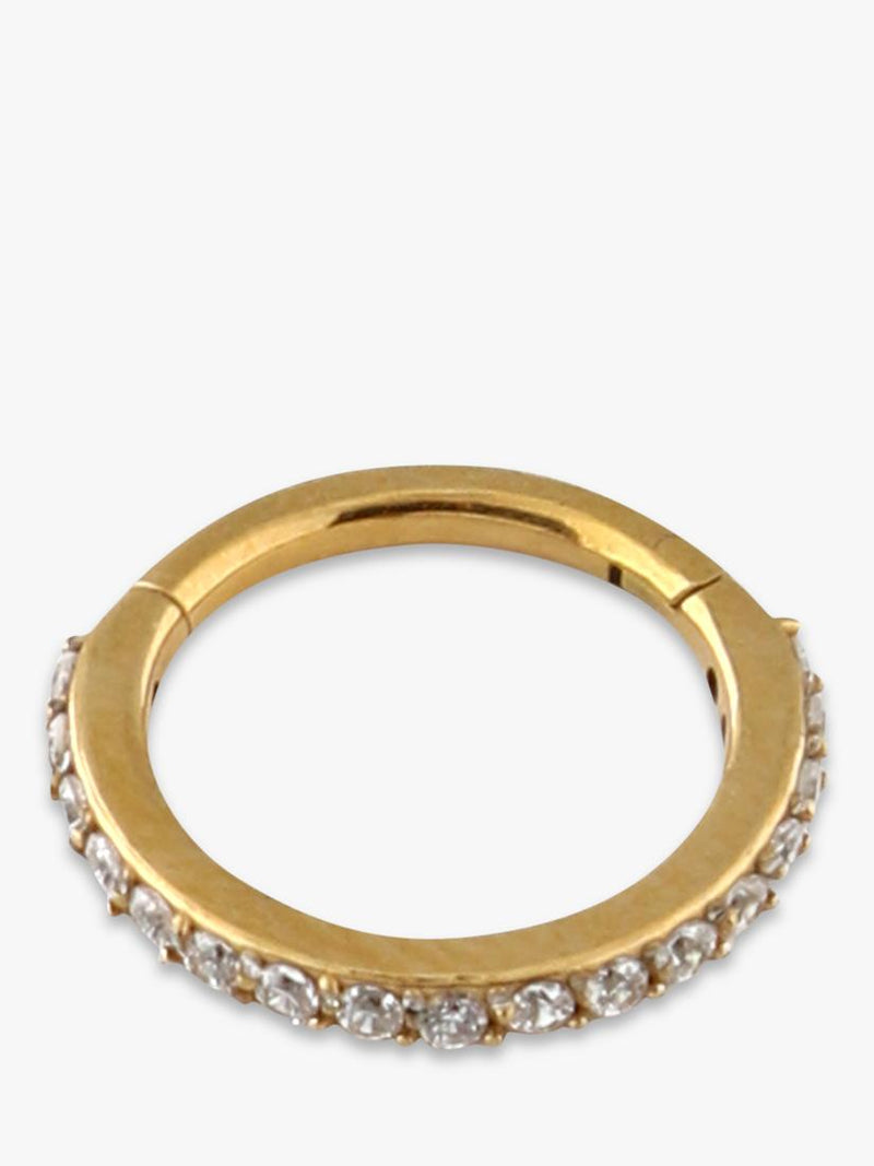 Orelia gold plated crystal pavé hoop earrings 8mm, UK version