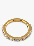 Orelia gold plated crystal pavé hoop earrings 8mm, UK version
