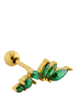 John Lewis Orelia Curved Cluster Barbell Earring, Emerald- Buy online at McGrocer