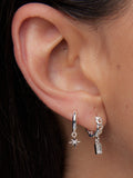 Orelia crystal starburst micro huggie hoop earrings - British product