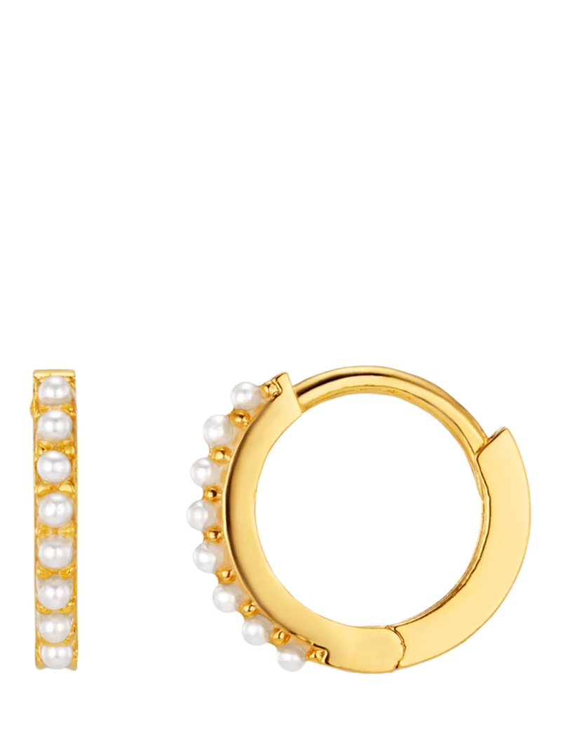 Orelia pearl mini hoop earrings, UK version