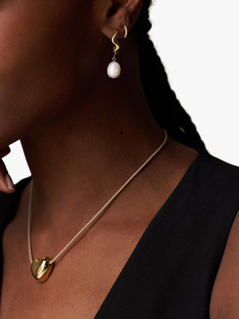 Orelia pearl mini hoop earrings, UK version