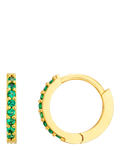 Orelia mini emerald micro pavé hoop earrings in gold (British brand)