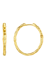 John Lewis Orelia Polished Molten Large Hoop Earrings, Pale Gold- Buy online at McGrocer