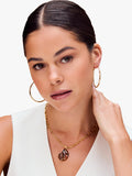 Orelia hoop earrings polished molten pale gold large, UK version