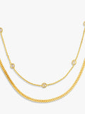 Orelia Stationed Snake 2-Row Necklace crystal cubic zirconia, UK version