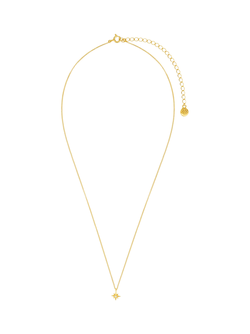 Orelia Starburst Necklace crystal 18ct gold plated 40cm chain, imported from the UK