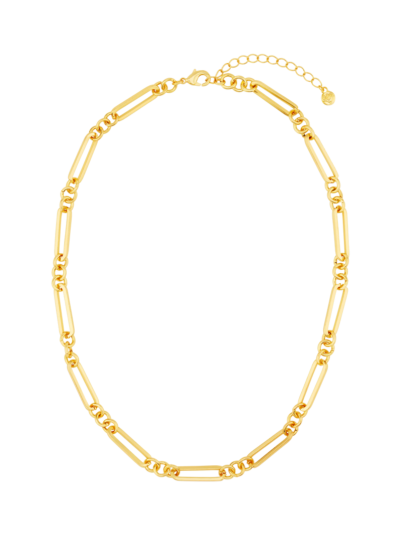 Orelia open rectangular link necklace pale gold 16cm extender, imported from the UK
