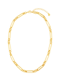 Orelia open rectangular link necklace pale gold 16cm extender, imported from the UK
