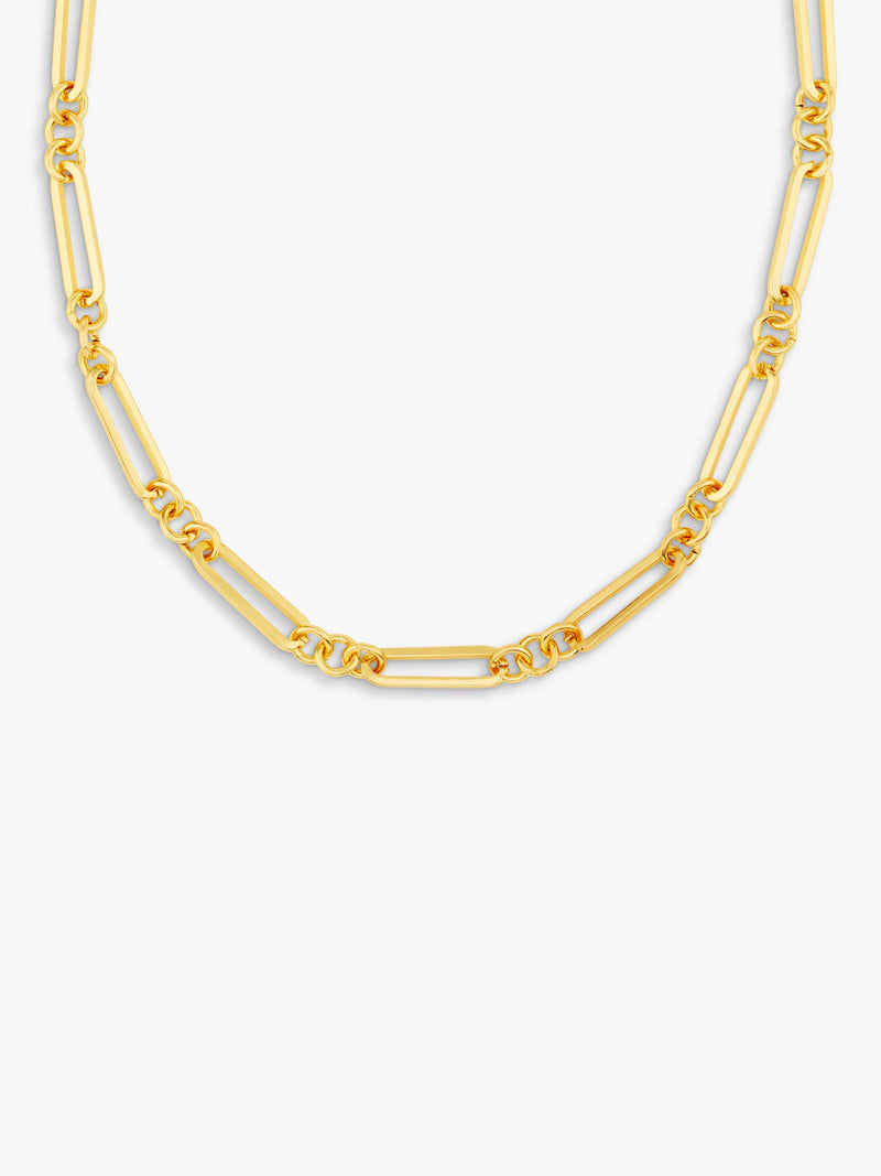 Orelia open rectangular link necklace pale gold 16cm extender, imported from the UK