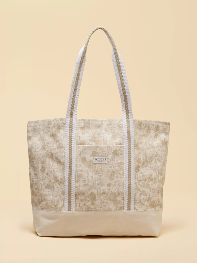 Joules Promenade canvas tote bag natural, imported from the UK