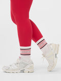 Sweaty Betty Varsity Slogan Sports Socks White/Melrose Pink, imported from the UK