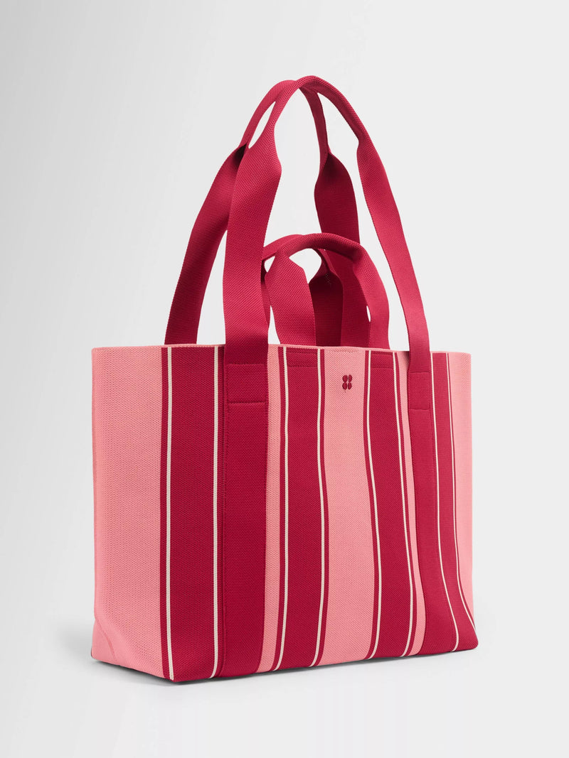 Sweaty Betty knitted stripe beach bag Melrose Pink - British product