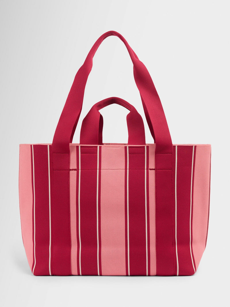 Sweaty Betty knitted stripe beach bag Melrose Pink - British product