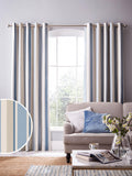 Laura Ashley Awning Stripe blackout curtains Seaspray - British product