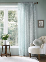 John Lewis Laura Ashley Shepherd's Purse Slot Top Voile Panel Duckegg 137x137cm- Buy online at McGrocer