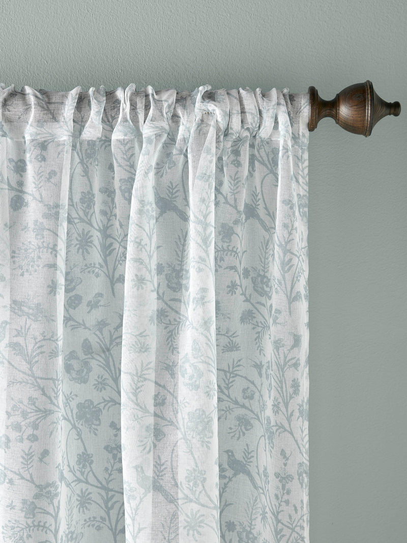 Laura Ashley slot top voile panel duckegg 137cm, UK version