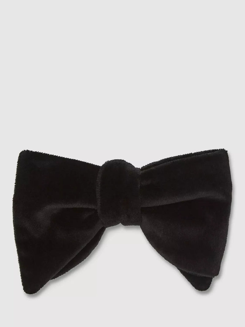 Reiss Hike Velvet Bow Tie Black, UK version