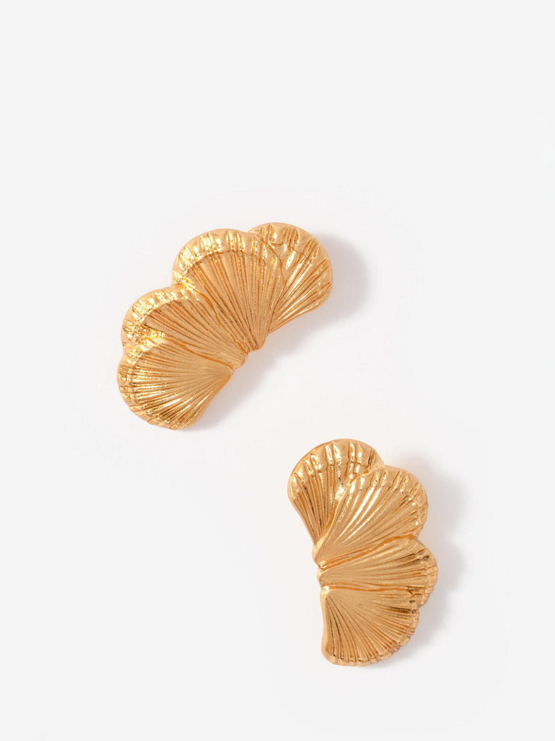 Mint Velvet gold half shell drop earrings 4.5cm (British brand)