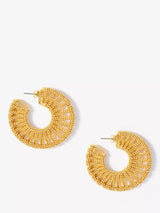 John Lewis Mint Velvet Beaded Half Hoop Earrings, Gold- Buy online at McGrocer