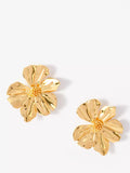 Mint Velvet statement flower earrings gold 5cm (British brand)