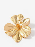 Mint Velvet statement flower earrings gold 5cm (British brand)