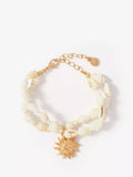 Mint Velvet double layered charm bracelet gold cream, imported from the UK
