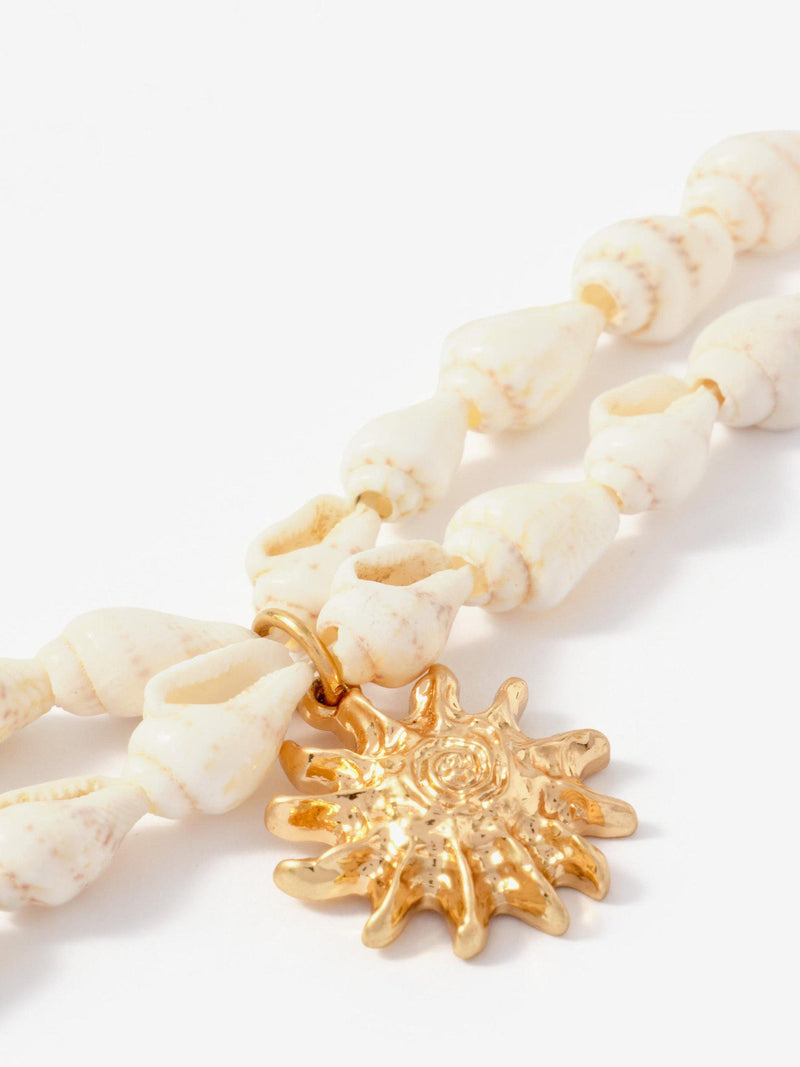 Mint Velvet double layered charm bracelet gold cream, imported from the UK
