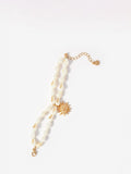 Mint Velvet double layered charm bracelet gold cream, imported from the UK