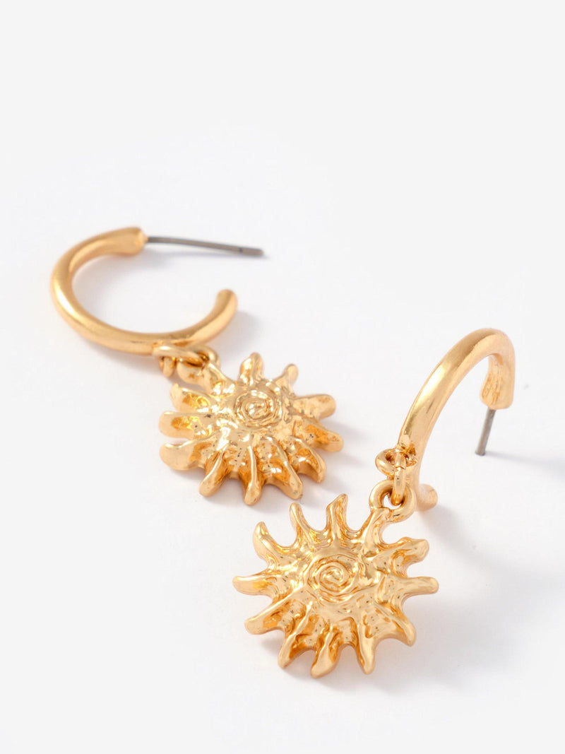 Mint Velvet sun charm hoop earrings 3.5cm, UK version